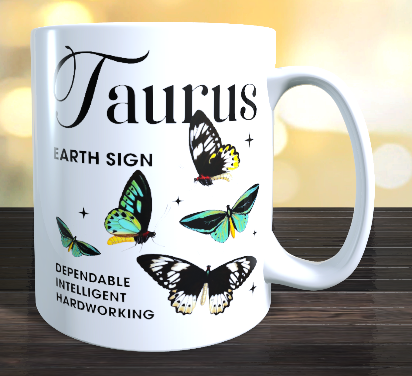 Taurus Butterfly Horoscope Coffee Mug