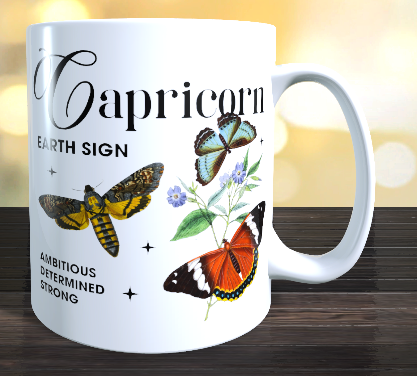 Capricorn Butterfly Zodiac Coffee Mug