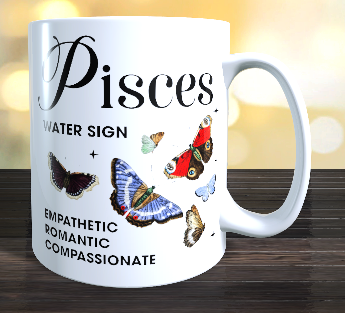 Pisces Butterfly Horoscope Coffee Mug