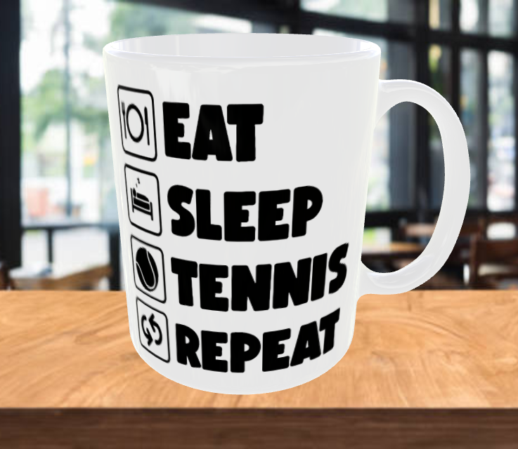 Eat Sleep Tennis Repeat Coffee Mug