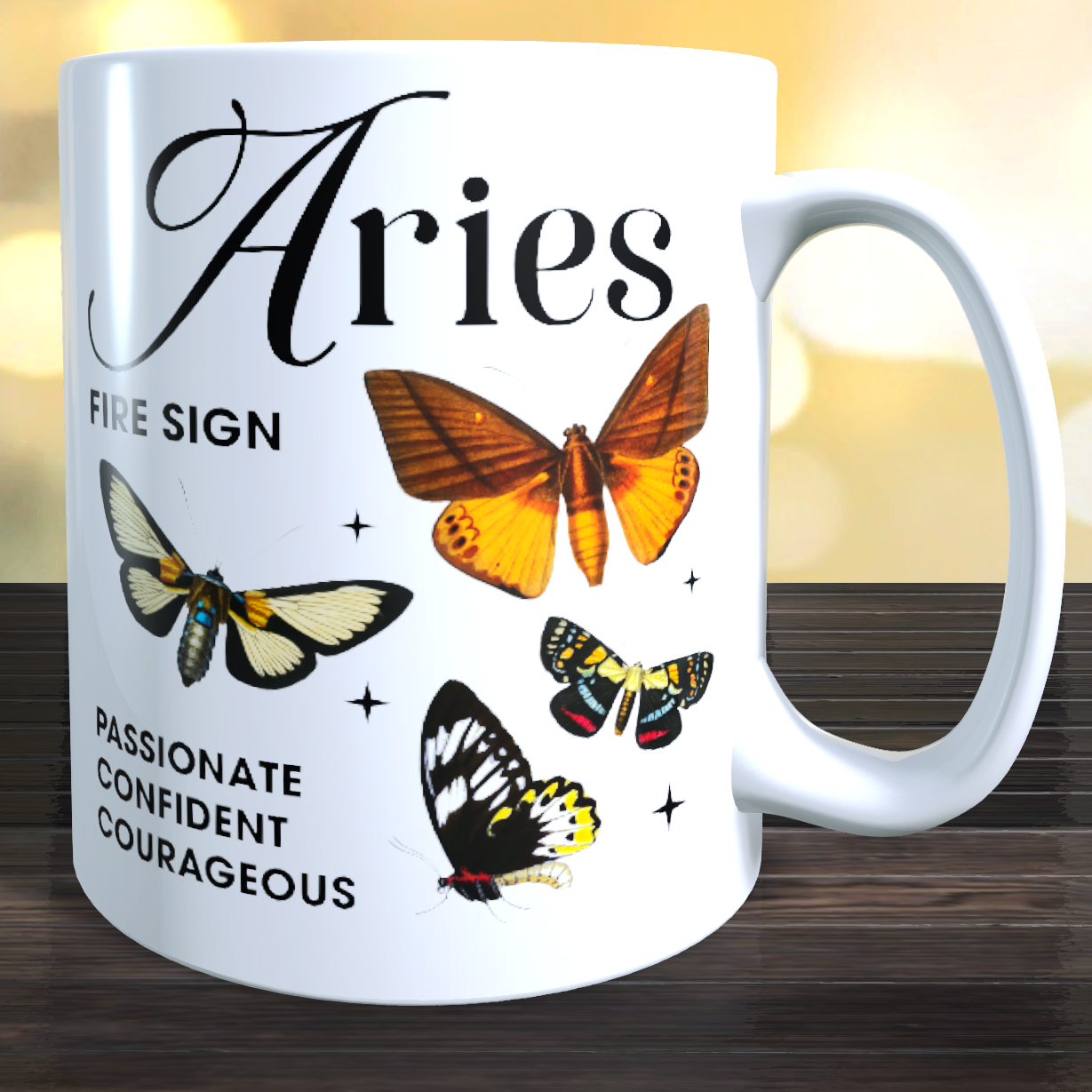 Aries Butterfly Horoscope Coffee Mug