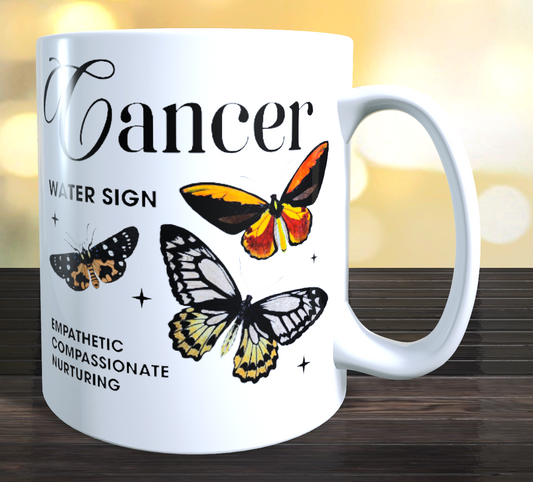 Cancer Butterfly Horoscope Mug