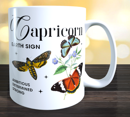 Capricorn Butterfly Zodiac Coffee Mug