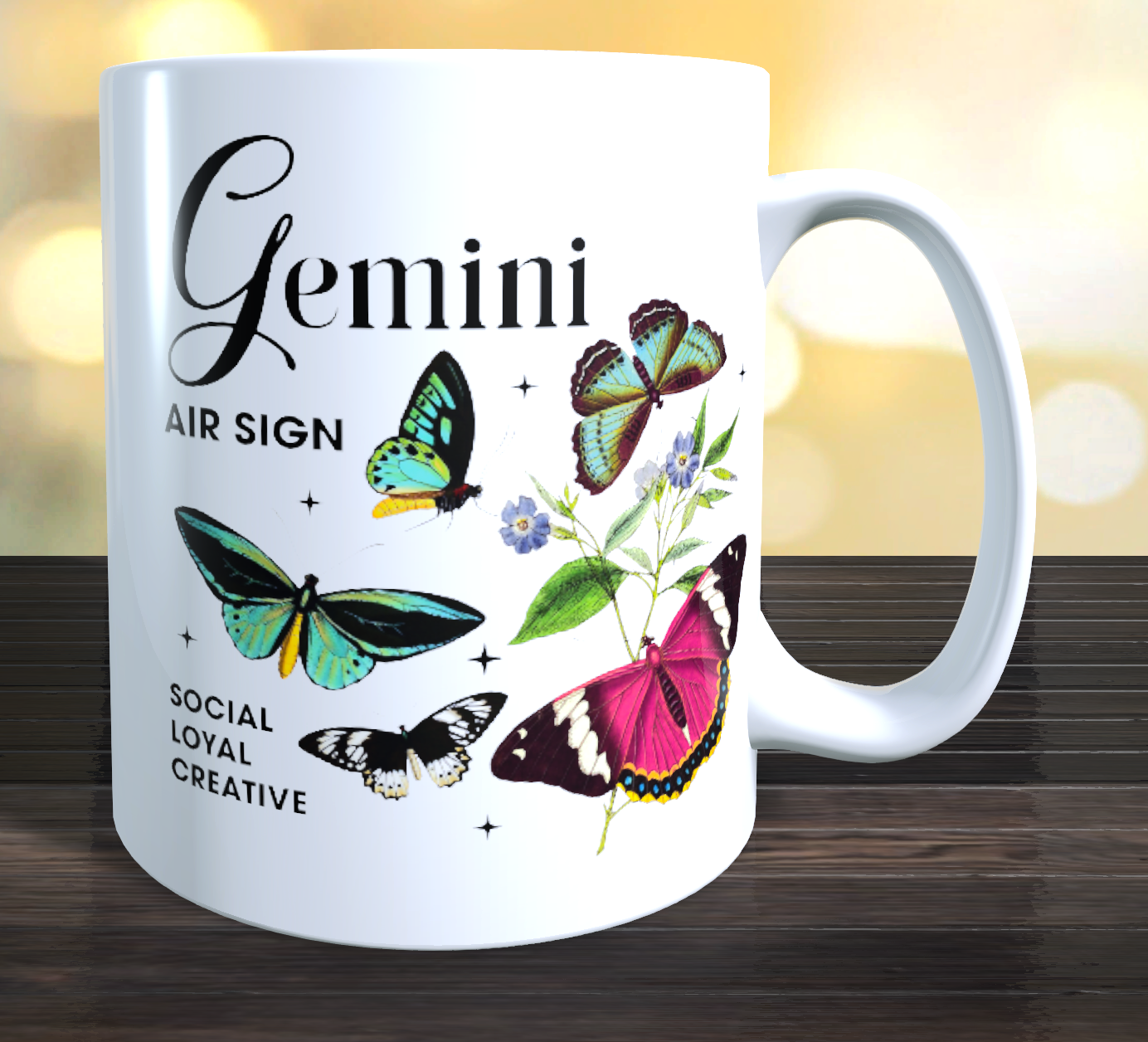 Gemini Butterfly Horoscope Coffee Mug