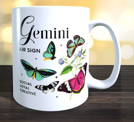 Gemini Butterfly Horoscope Coffee Mug