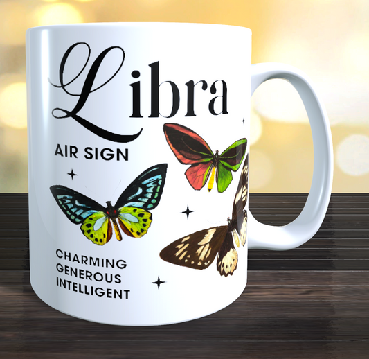 Libra Butterfly Horoscope Coffee Mug