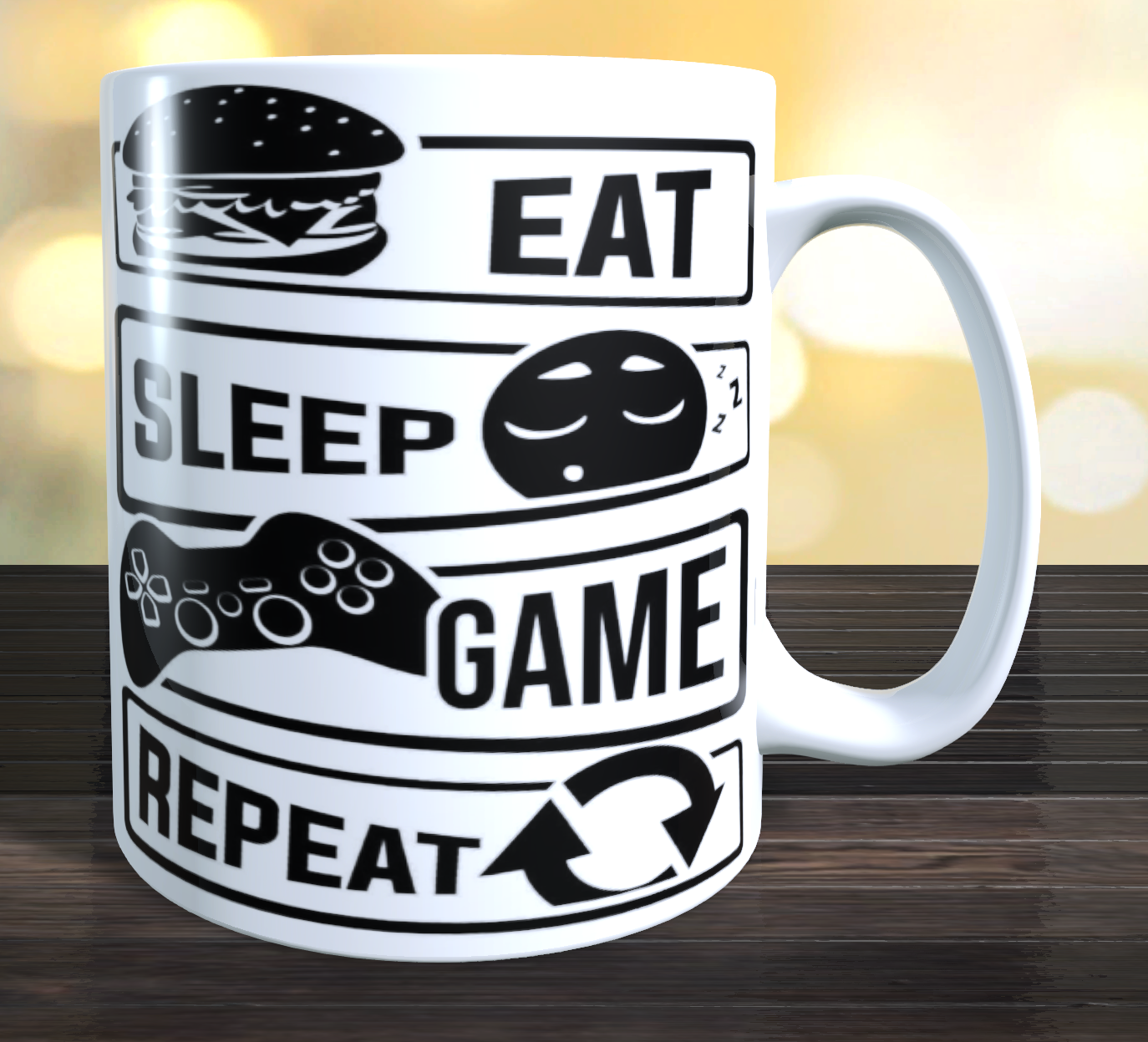 EAT SLEEP GAME REPEAT Coffee Mug