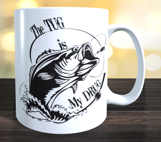The Tug Is My Drug Fishing Coffee Mug