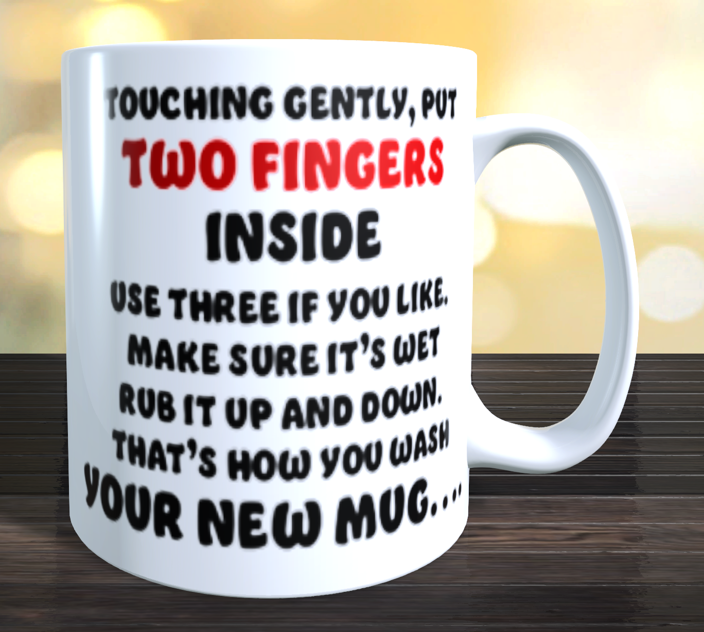 Touching Gently Put Two Fingers Inside Rub Gently Funny Adult Coffee Mug