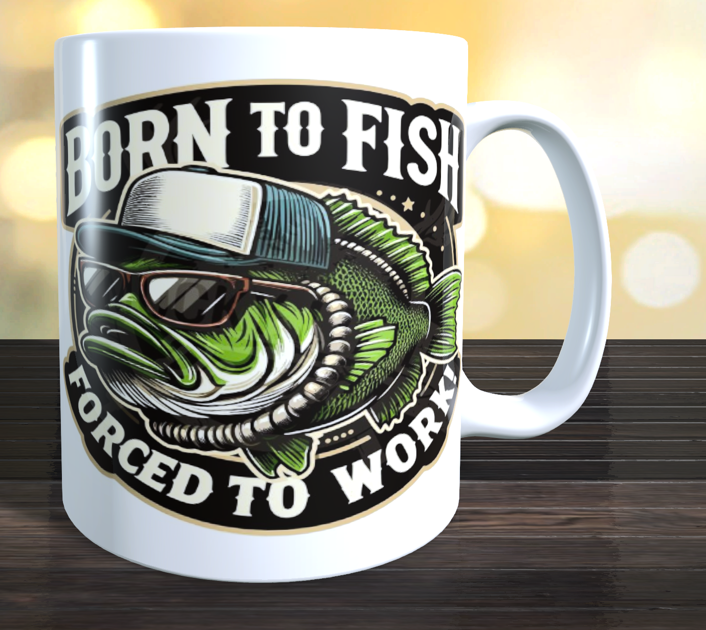 Born To Fish Forced To Work Coffee Mug