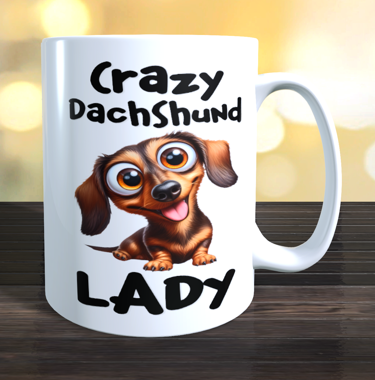 Crazy Dachshund Lady Dog Coffee Mug